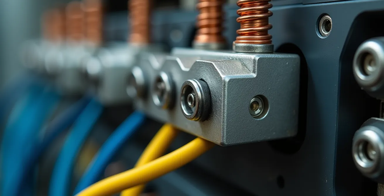 Vue macro de composants électriques industriels