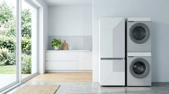 Appareils électroménagers modernes à haute efficacité énergétique dans une cuisine contemporaine