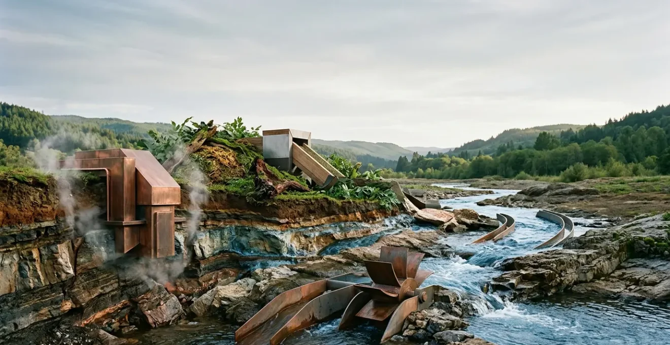 Illustration conceptuelle des technologies énergétiques renouvelables alternatives au-delà du solaire et de l'éolien